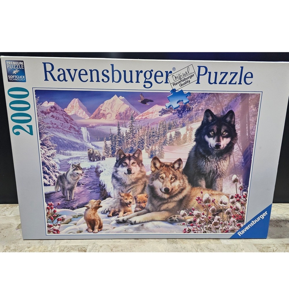 Ravensburger 2000 Piece Wolf Family Winter Premium Puzzle Softclick Technology‎